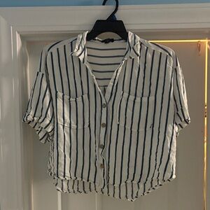 Velvet Heart Blue and White Striped Shirt